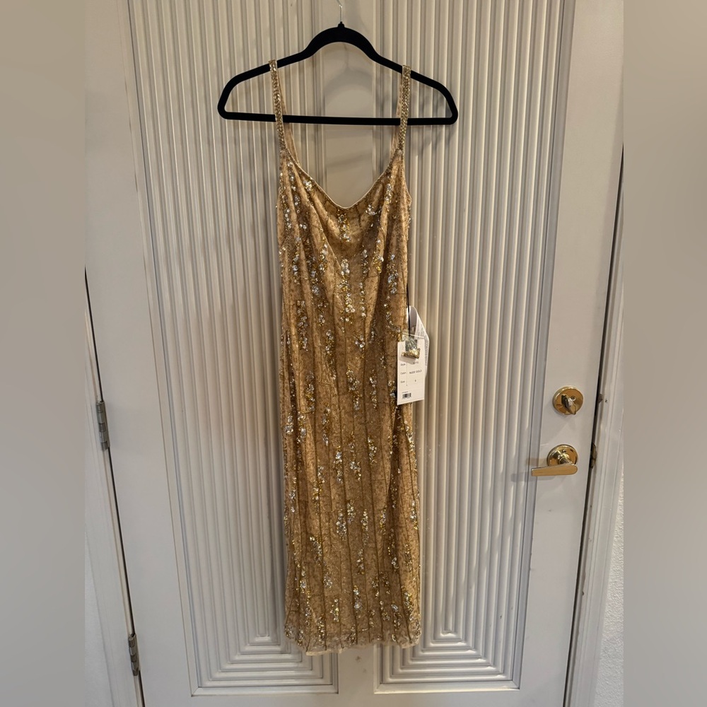 Mac Duggal Glittering Gold and Silver Gown 6